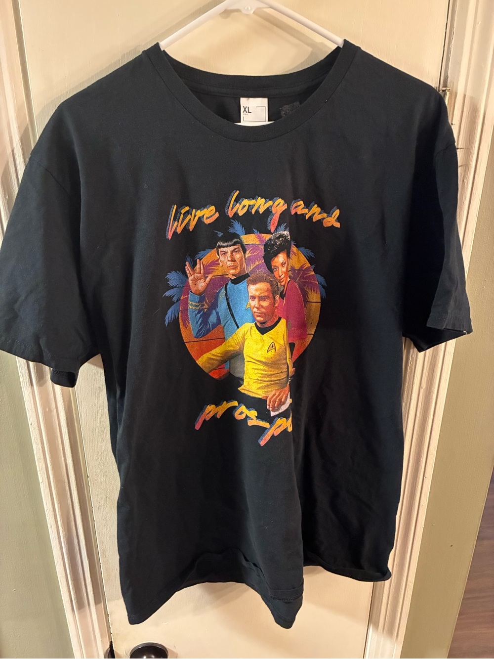 Men's Short Sleeve Crew Neck T Shirt Live Long and Prosper Graphic Tee Size XL